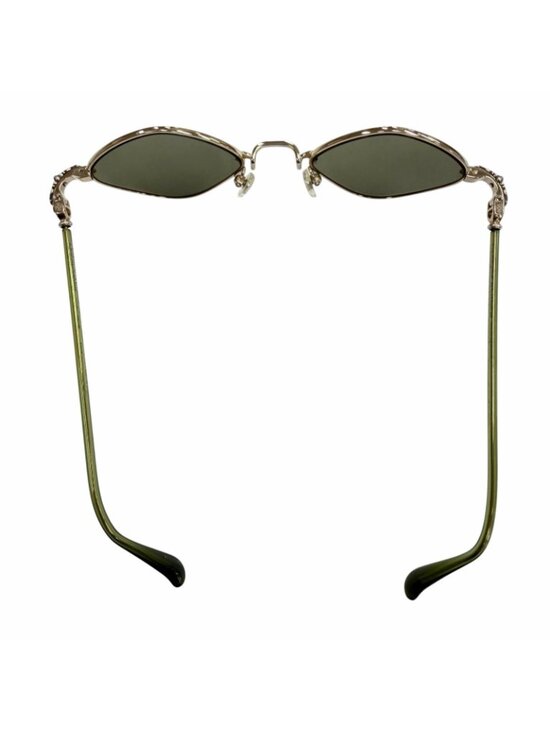 Chrome Hearts Diamond Dog 925 Floral Cross Sunglasses Gold Clear Green 50 main image 6